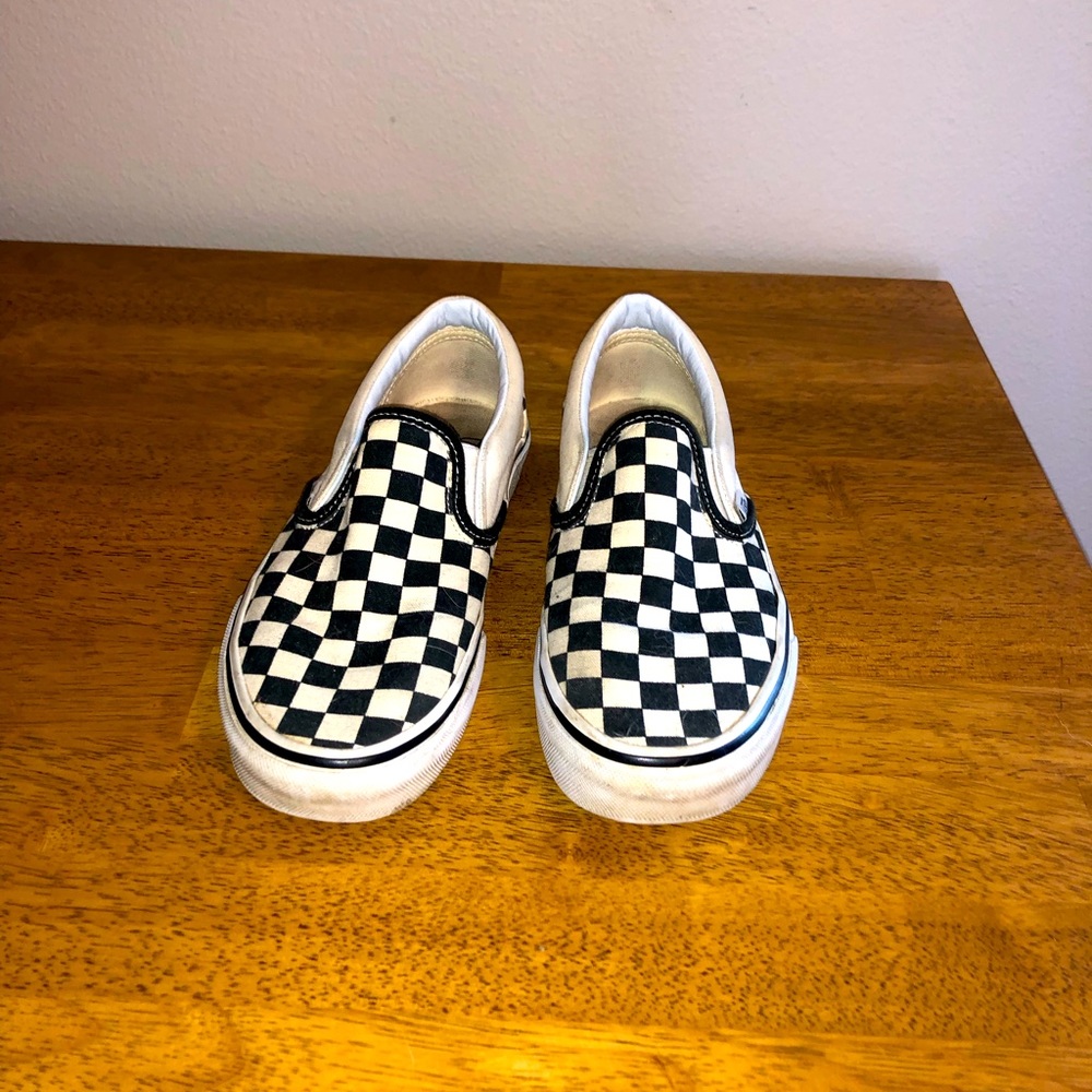 Checkered vans slip on shoes